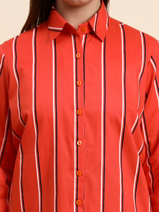Ariya Threads Scarlet Stripe Co-ord Set