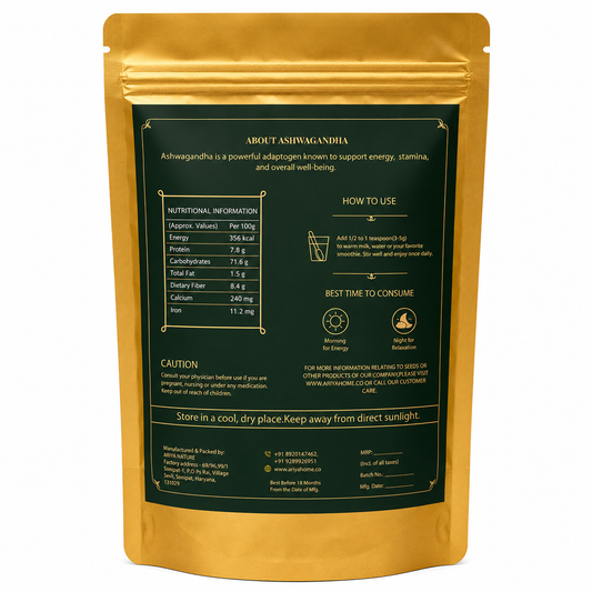 Ariya Nature Ashwagandha Root Powder 100g | Premium Natural Herbal Powder
