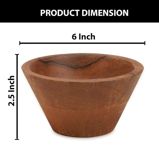 Ariya 6" Acacia Wood Salad Bowl – Handmade, Durable & Elegant for Kitchen & Dining