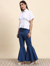 Ariya Threads Azure White Flare Co-ord Set