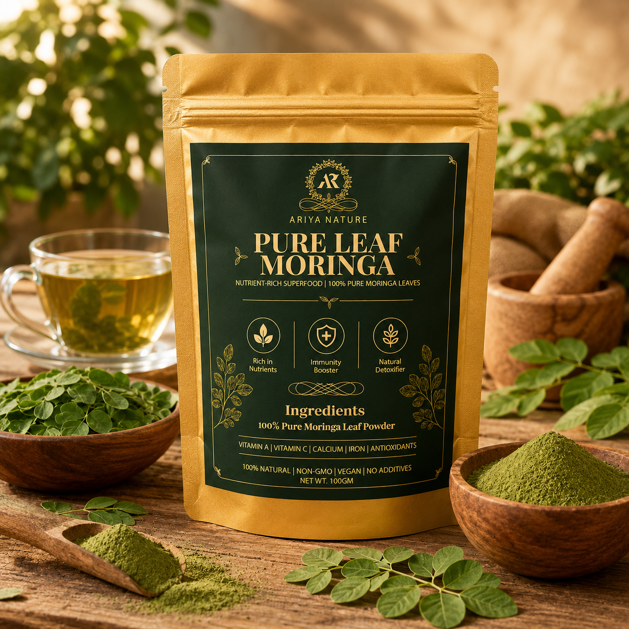 Ariya Nature Moringa Leaf Powder 100g | Premium Natural Moringa Powder