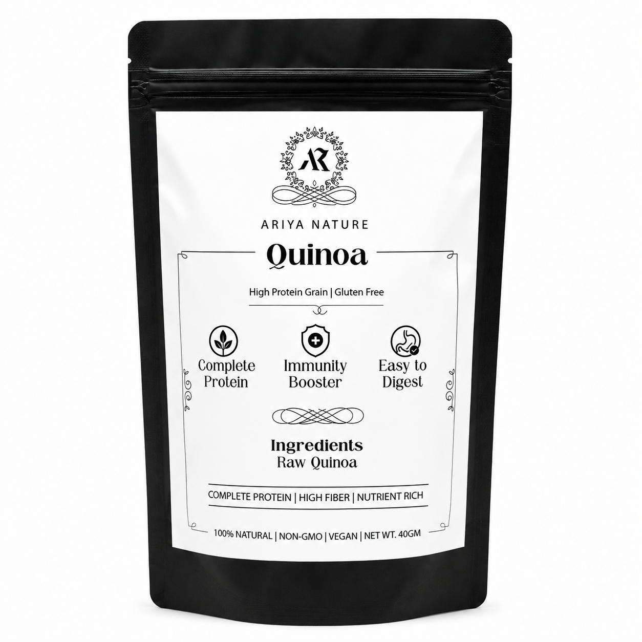 Ariya Nature Raw Quinoa 40g| Premium Gluten-Free High Protein Grain