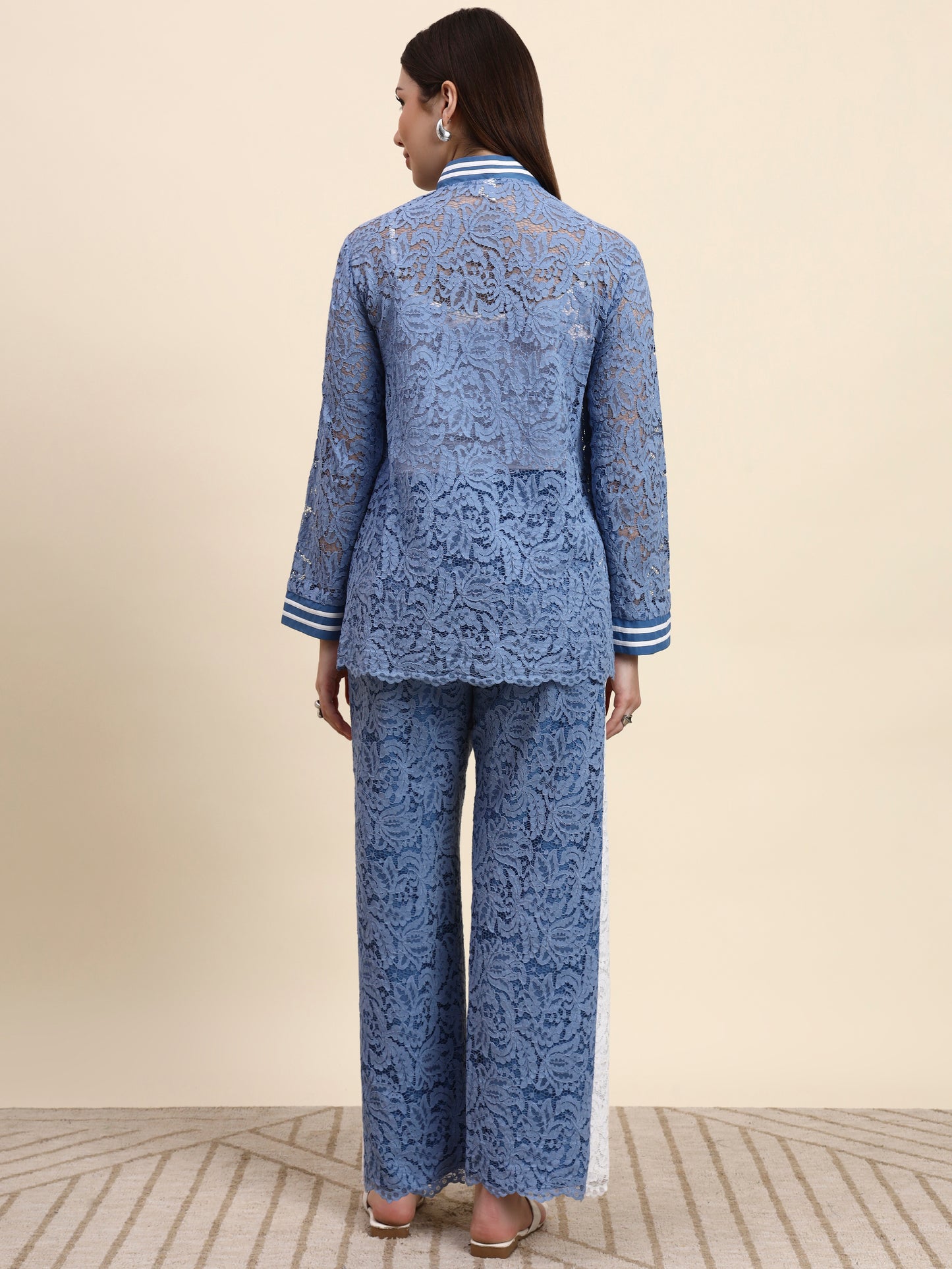 Ariya Threads Azure Lace Co-ord Set (Powder Blue)