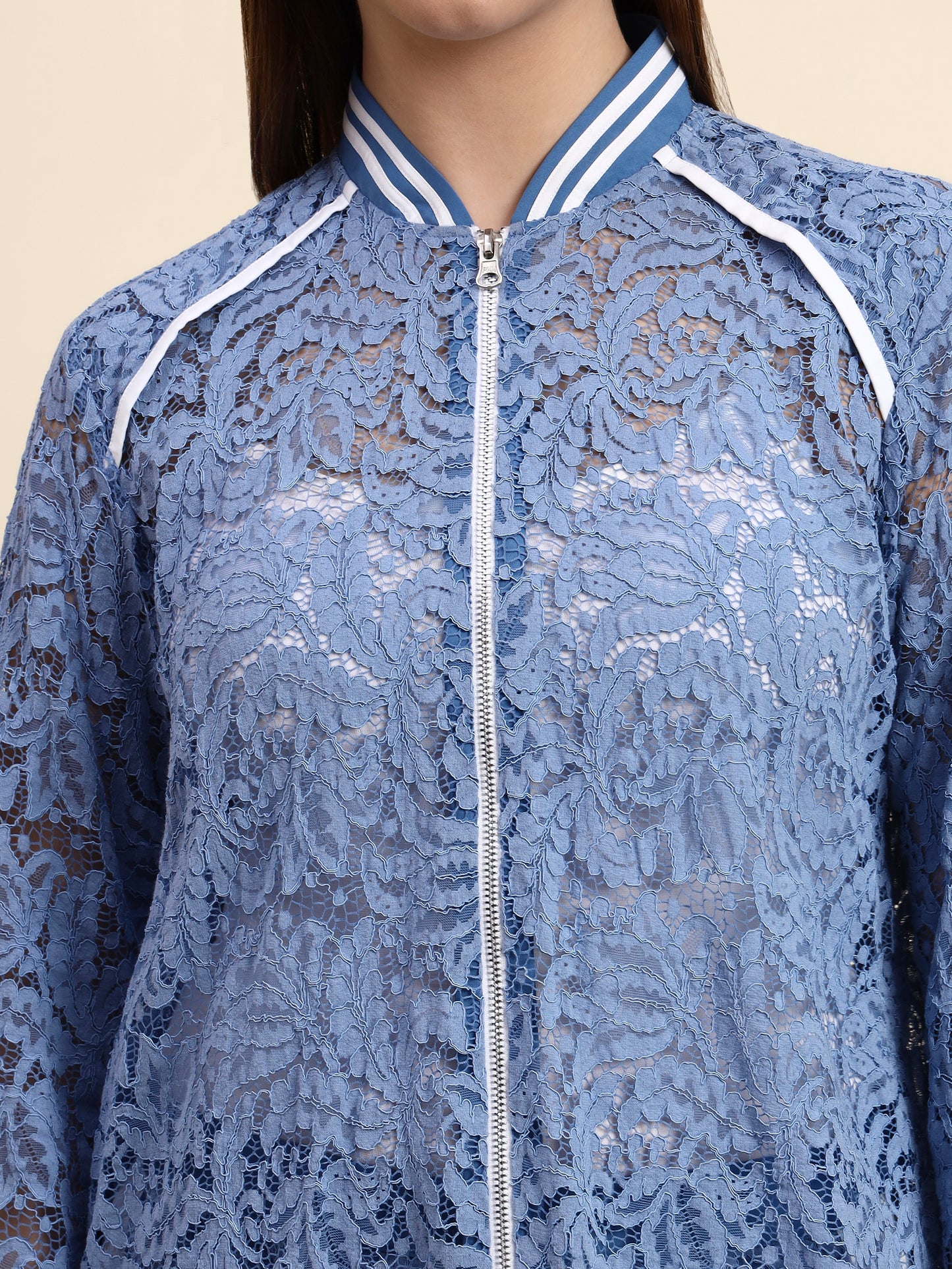 Ariya Threads Azure Lace Co-ord Set (Powder Blue)