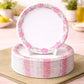 Ariya Melamine Dinner Plates 11 Inch Set of 12 | Pink Flower