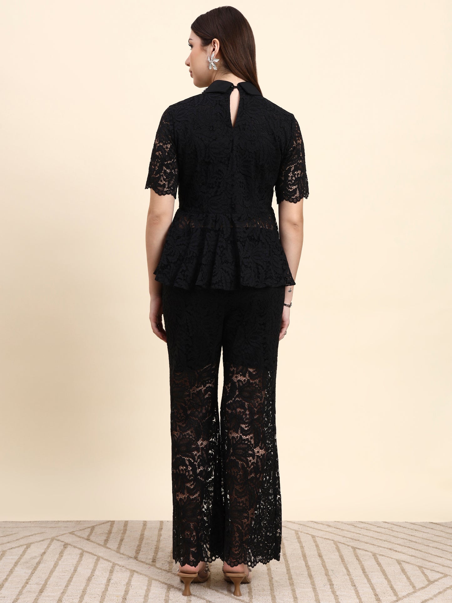 Ariya Threads Noir Black Lace Co-ord Set