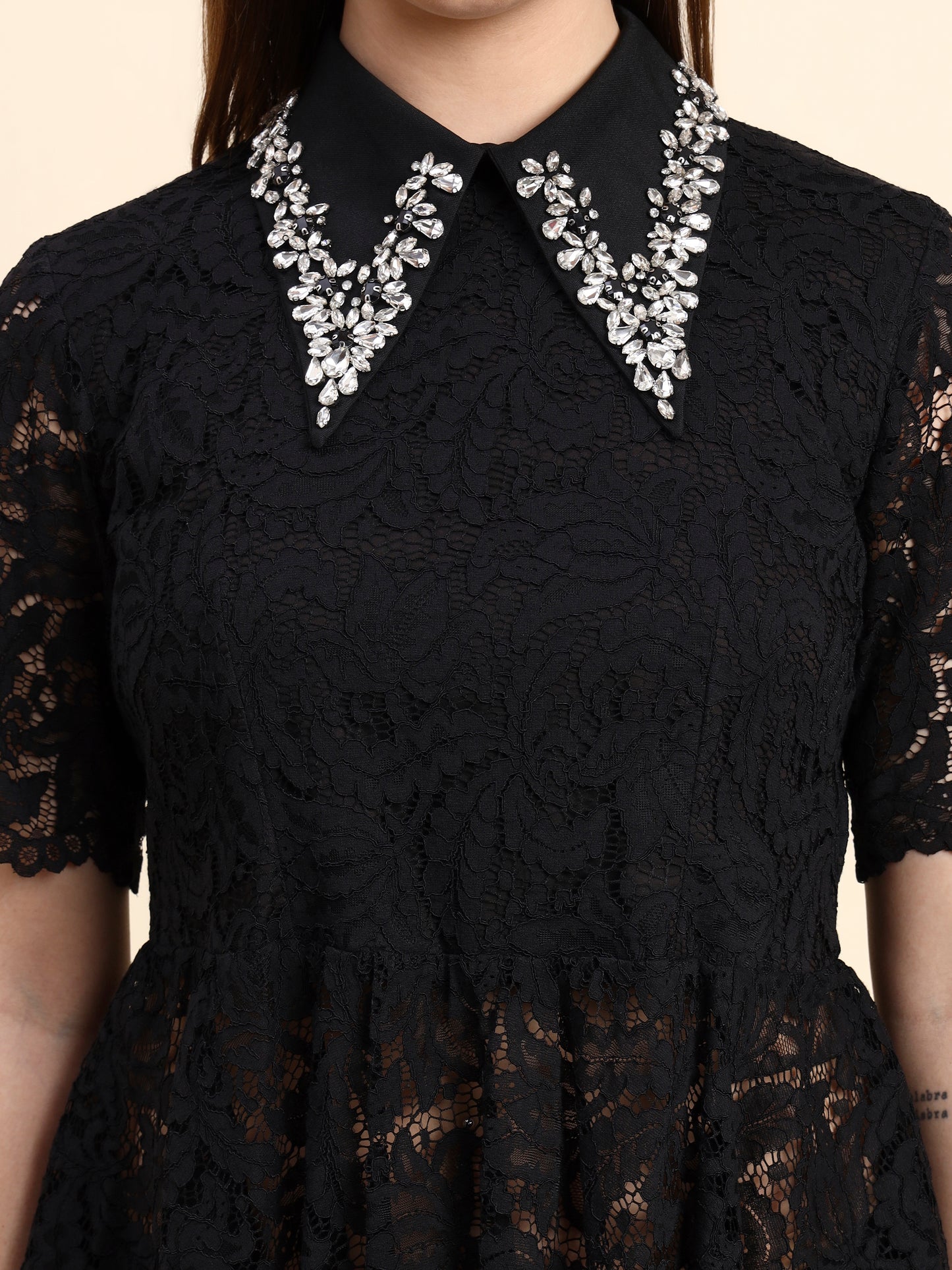 Ariya Threads Noir Black Lace Co-ord Set