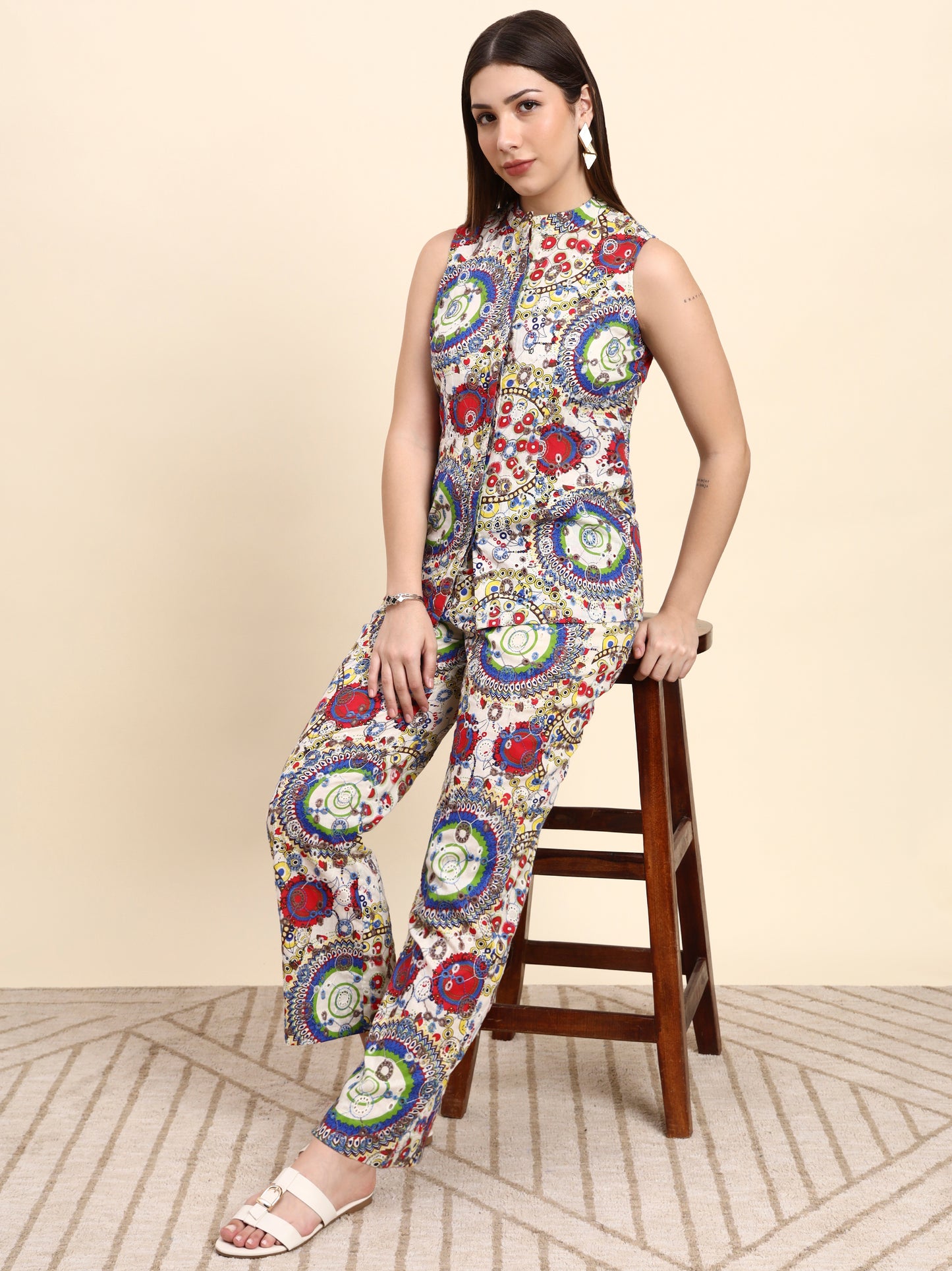 Ivory Hakoba Embroidered Co-ord Set
