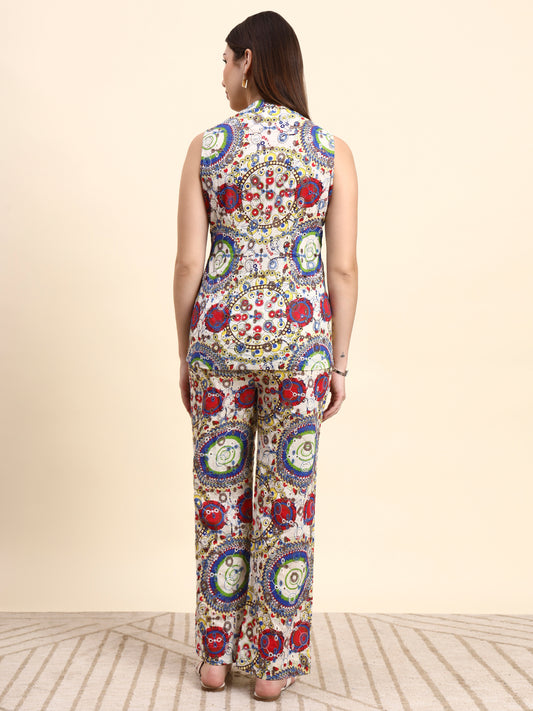 Ivory Hakoba Embroidered Co-ord Set