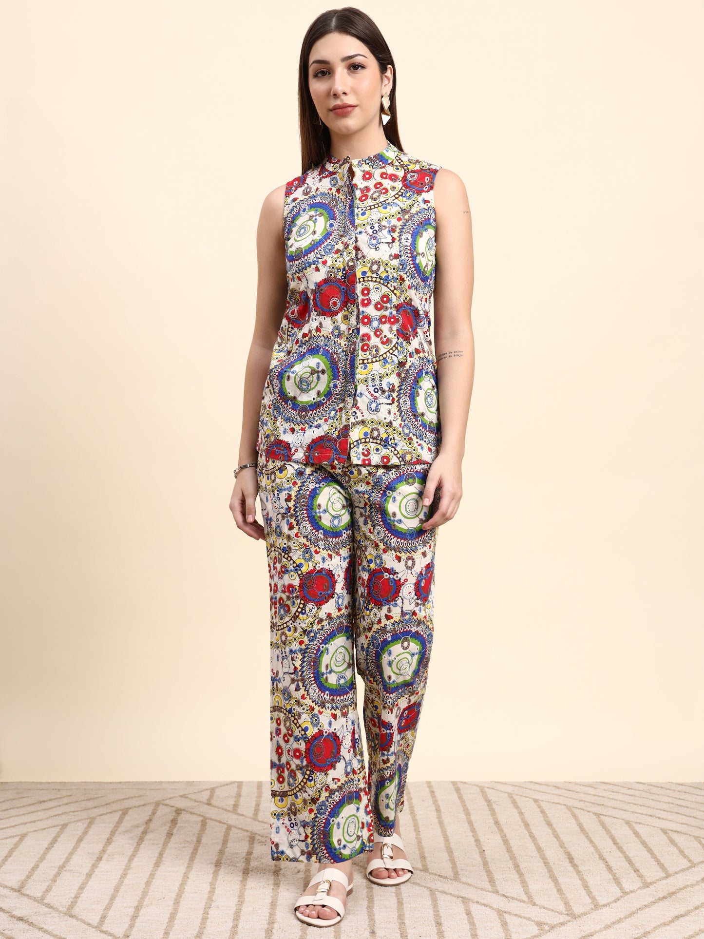 Ivory Hakoba Embroidered Co-ord Set
