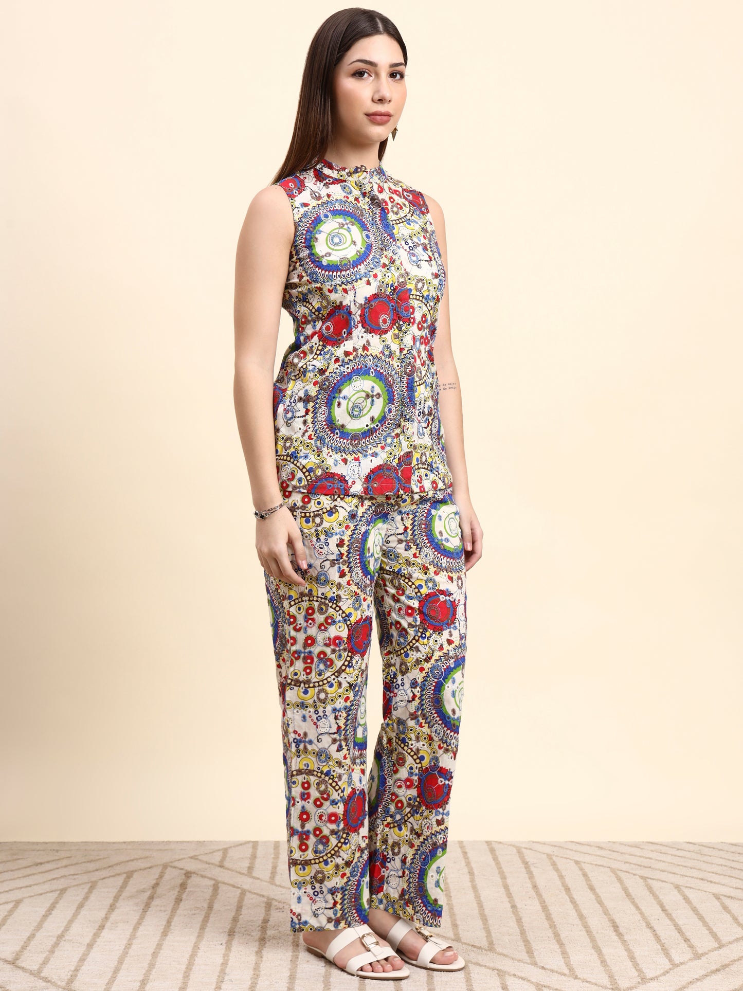 Ivory Hakoba Embroidered Co-ord Set