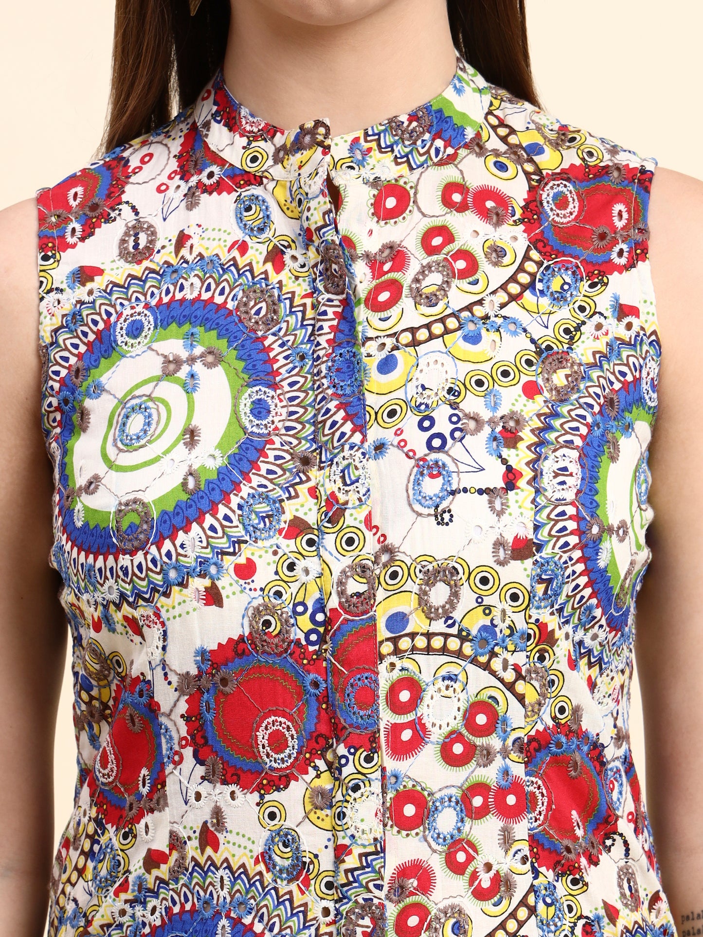 Ivory Hakoba Embroidered Co-ord Set