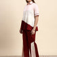 Ariya Threads Elegant Pleated Co-ord Set (Blush & Wine)