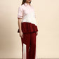 Ariya Threads Elegant Pleated Co-ord Set (Blush & Wine)