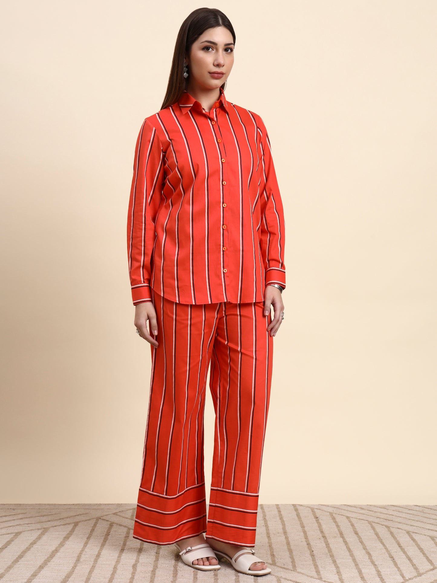 Ariya Threads Scarlet Stripe Co-ord Set