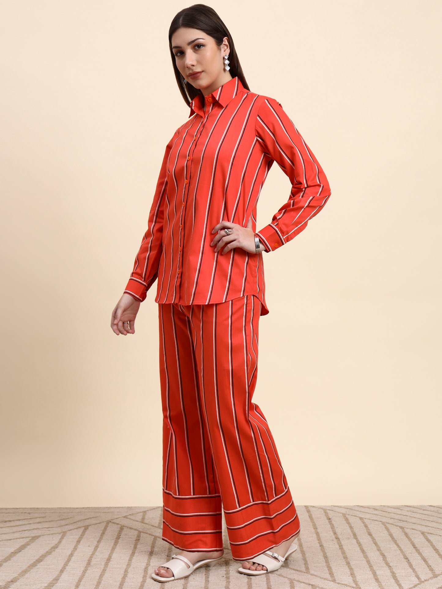 Ariya Threads Scarlet Stripe Co-ord Set