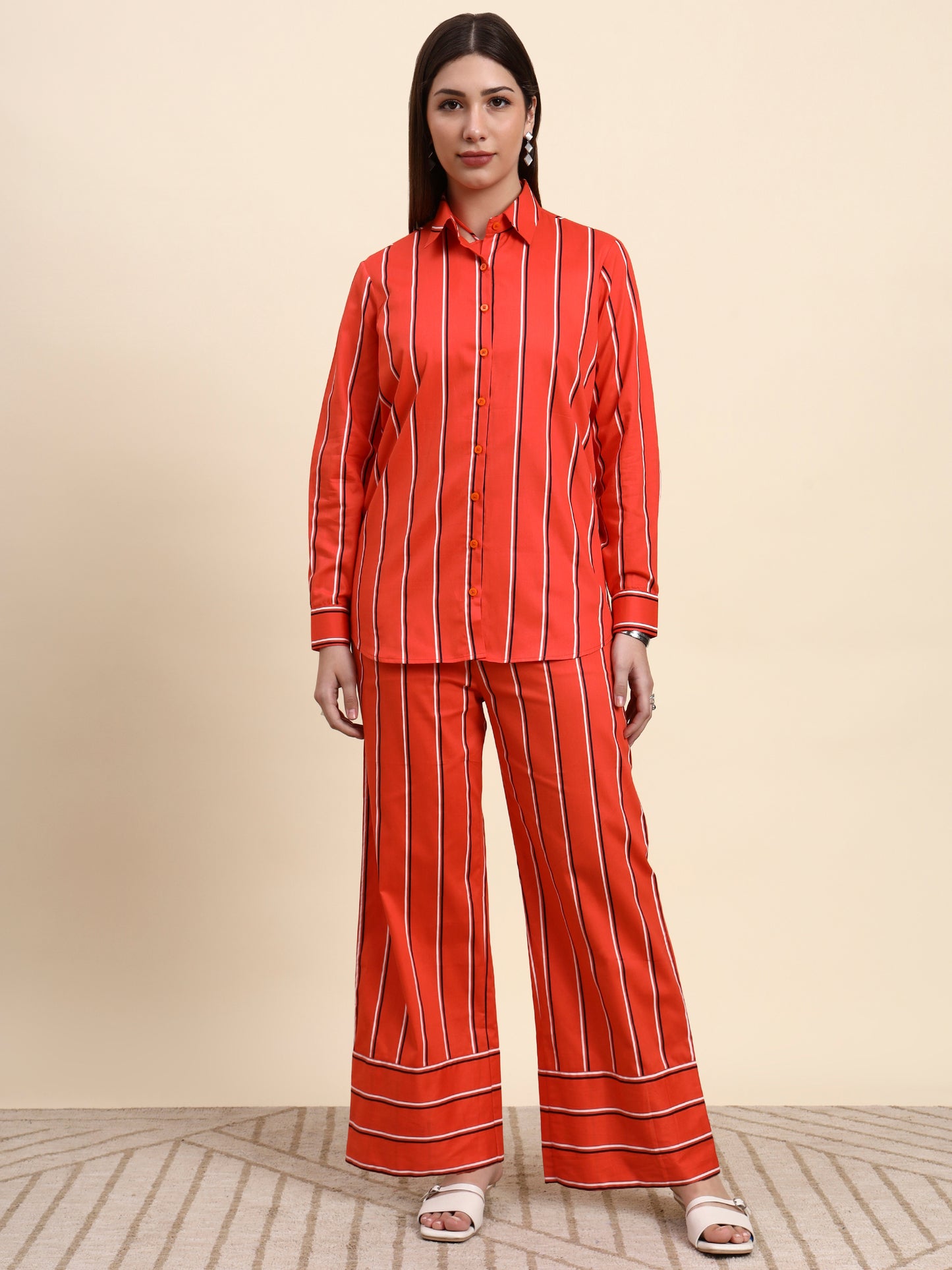 Ariya Threads Scarlet Stripe Co-ord Set