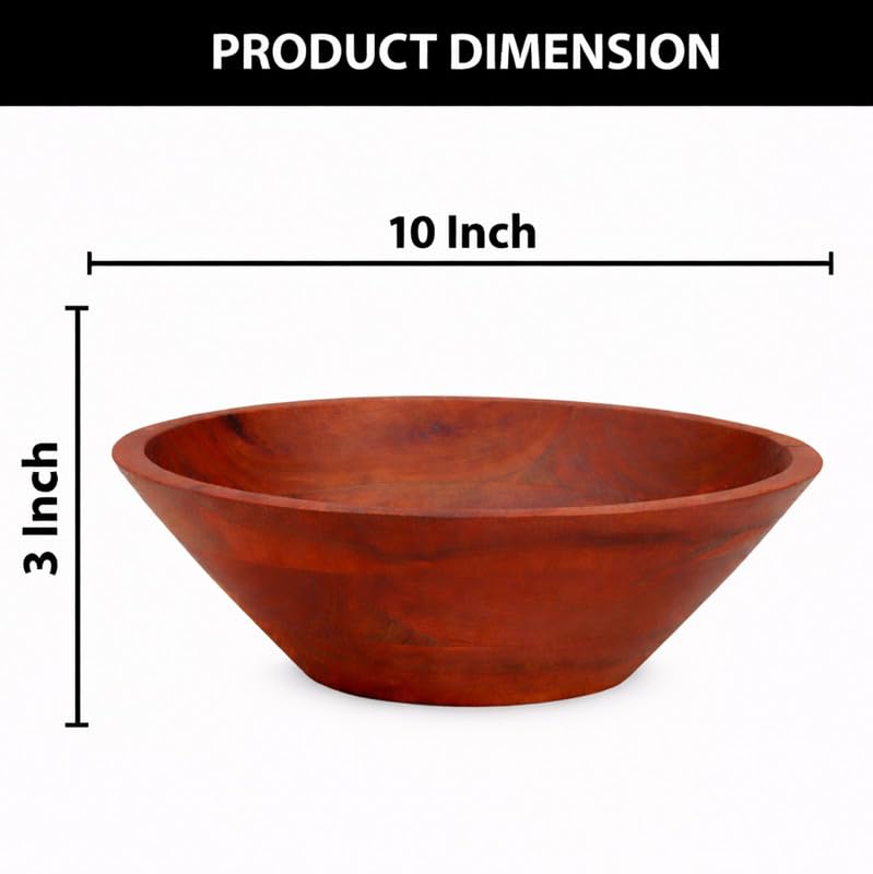 Ariya 10" Acacia Wood Salad Bowl – Handmade, Durable & Elegant for Kitchen & Dining