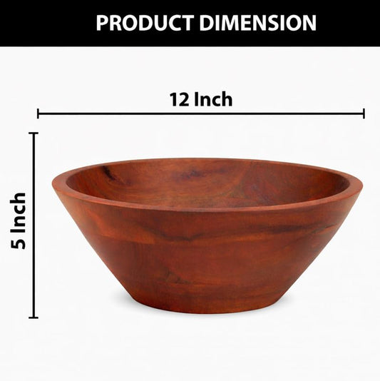 Ariya 12" Acacia Wood Salad Bowl – Handmade, Durable & Elegant for Kitchen & Dining