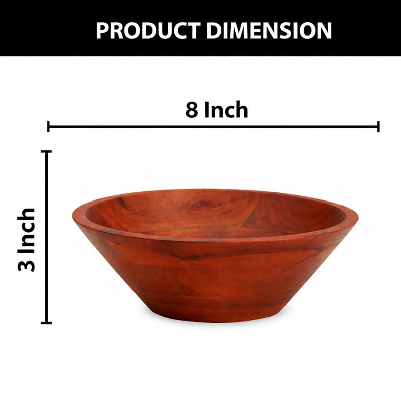 Ariya 8" Acacia Wood Salad Bowl – Handmade, Durable & Elegant for Kitchen & Dining