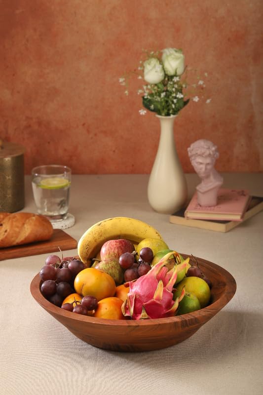 Ariya 12" Acacia Wood Salad Bowl – Handmade, Durable & Elegant for Kitchen & Dining