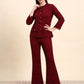 Ariya Threads Lace Shirt Co-ord Set (Wine Red)
