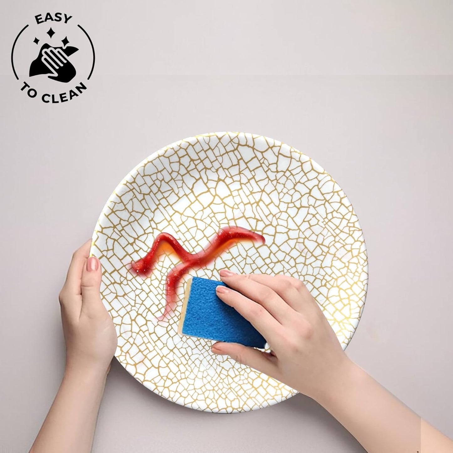 Ariya 10.5" Melamine Dinner Plates Set of 24 – Golden Mirage