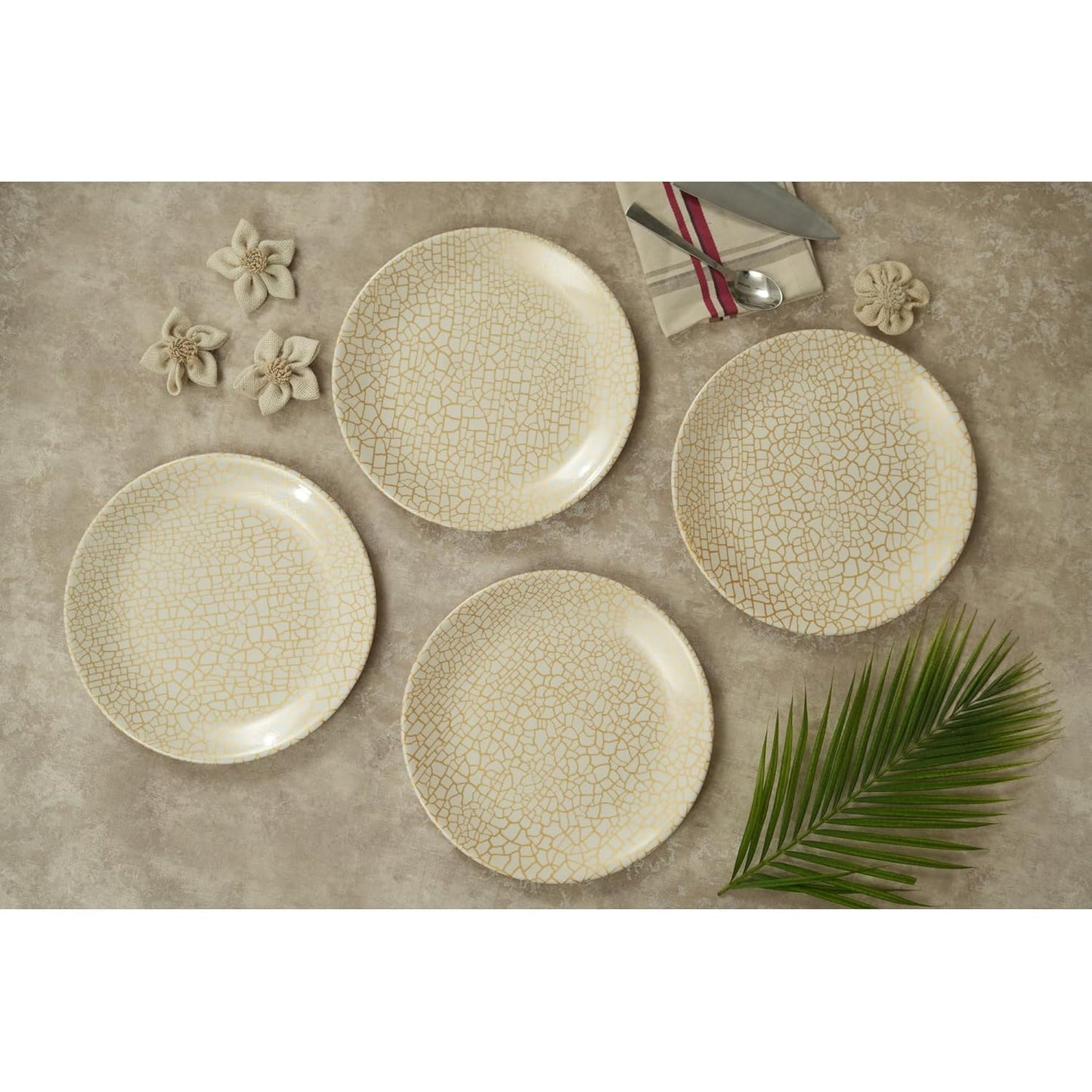 Ariya 10.5" Melamine Dinner Plates Set of 24 – Golden Mirage