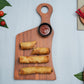 Ariya 14" Acacia Wooden Serving Platter with Chutney Bowl | Cheese & Charcuterie Board for Kitchen & Dining