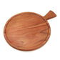 Ariya 10 x 10 Inch Acacia Wooden Round Serving Tray with Handle