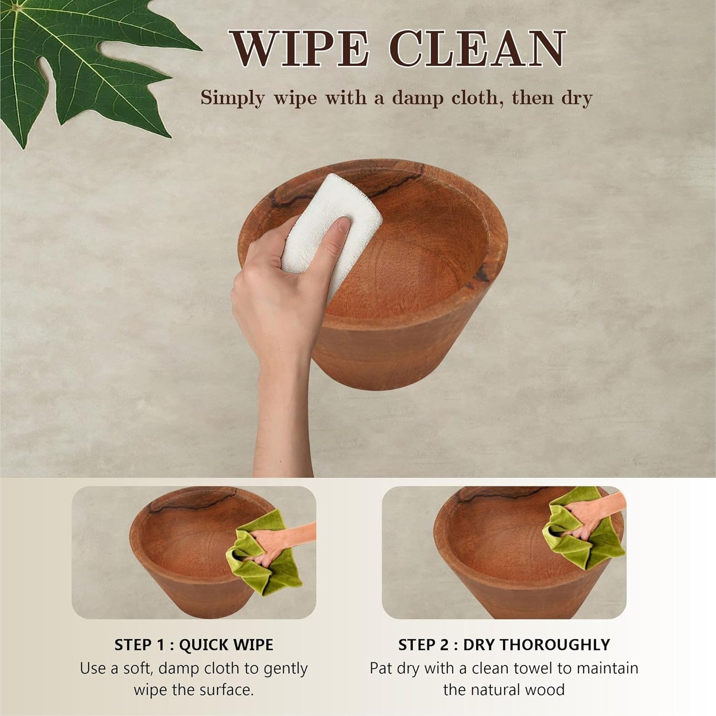 Ariya 5" Acacia Wood Salad Bowl – Handmade, Durable & Elegant for Kitchen & Dining
