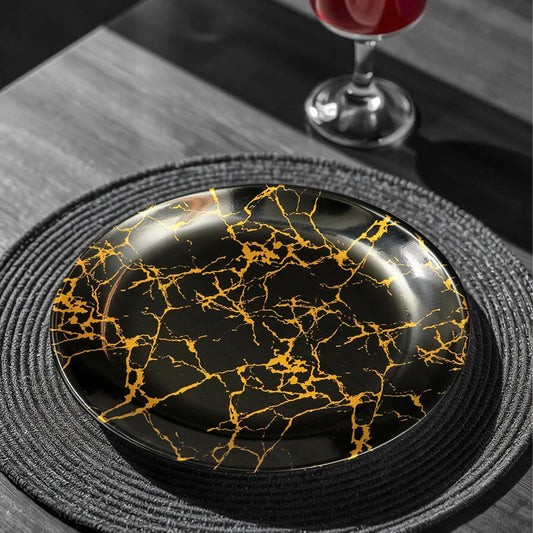 Ariya 10.5" Melamine Dinner Plates Set of 24 – Golden Thunder