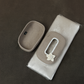 Ariya Cotton Tissue Box Holder – Oval Beige - White Line