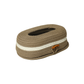 Ariya Cotton Tissue Box Holder – Oval Beige Wooden Button