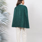 Ariya Threads Green Frost Tweed Overlay Cape – Stylish Winter Outerwear
