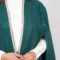 Ariya Threads Green Frost Tweed Overlay Cape – Stylish Winter Outerwear
