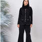 Ariya Threads Women’s Black Denim Sleeveless Vest Co-ord Set with Flared Pants