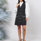 Ariya Threads Black Diamond Tweed Dress with Elegant Modern Detailing