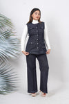 Ariya Threads Women’s Sleeveless Denim Co-Ord Set