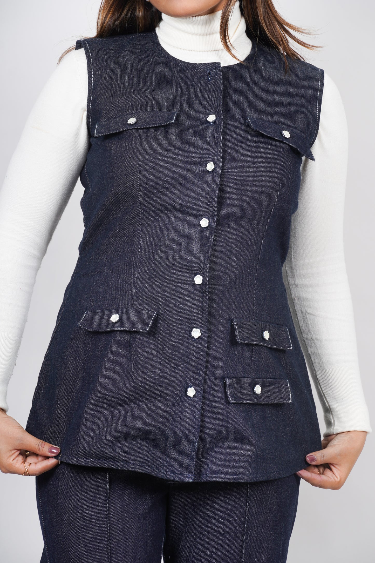Ariya Threads Women’s Sleeveless Denim Co-Ord Set