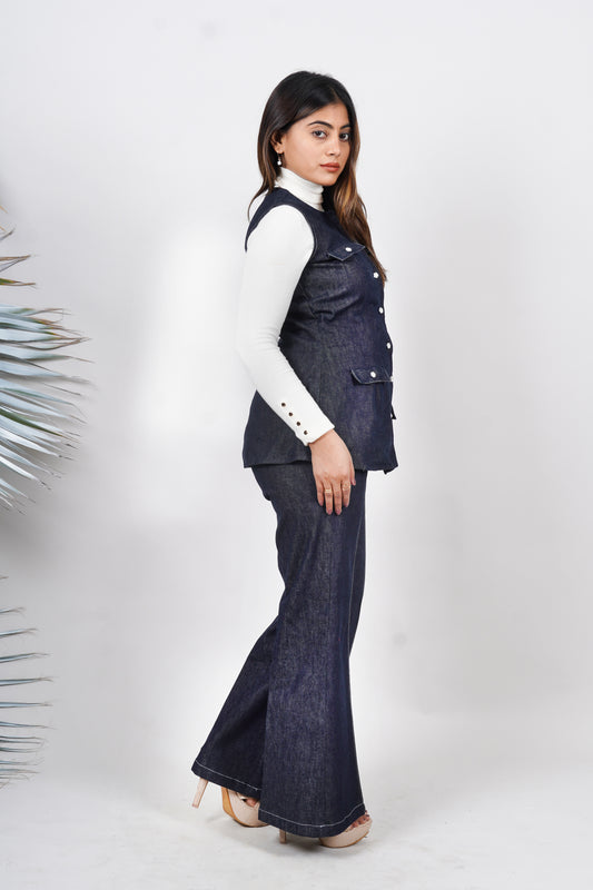 Ariya Threads Women’s Sleeveless Denim Co-Ord Set