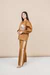 Ariya Threads Women’s Solid Co-Ord Set with Sequin Pocket Detail | Top & Pants Set