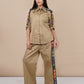 Ariya Threads Women’s Co-Ord Set with Handcrafted Crochet Detail | Shirt & Straight Pants