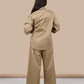 Ariya Threads Women’s Co-Ord Set with Handcrafted Crochet Detail | Shirt & Straight Pants