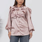 Ariya Threads Ruffle Detail Satin Shirt – Stylish Party & Formal Wear