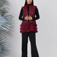 Ariya Threads Berry Velvet Tweed Panel Jacket – Luxury Winter Wear