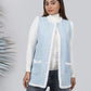 Ariya Threads Blue Snow Tweed Fur Jacket – Premium Winter Wear