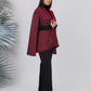 Ariya Threads Ruby Sparkle Fur-Trim Cape – Luxury Winter Party Wear