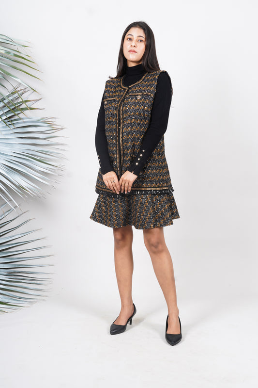 Ariya Threads Regal Chain Tweed Co-Ord Set | Premium Fashion