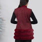 Ariya Threads Berry Velvet Tweed Panel Jacket – Luxury Winter Wear